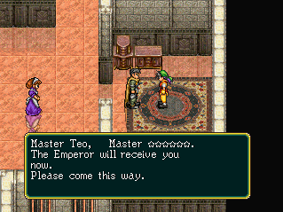 Random nameless woman in a purple dress walks over.