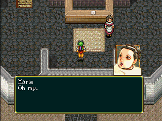 Inside the inn, Marie goes, 'Oh my.'