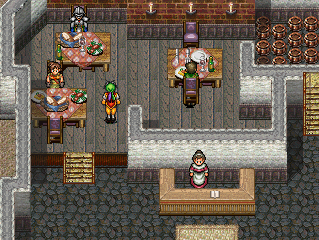 At a table in the bar is a man who is probably a bear. I mean the hairy human kind. Hi, Viktor!