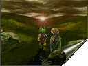 A curled-up image of Gremio and our hero walking off into the sunset for their next adventure.