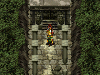 The entrance of the Sindar Ruins has creepy statues of nude women to the sides. Also, a lot of pillars attached to nothing. Think the National Arboretum in Washington, DC.
