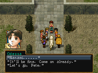 RIOU: 'Nanami......' or 'It'll be fine. Come on already.' or 'Let's go, Pete.'