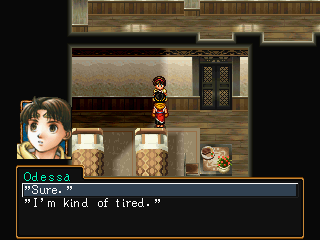 Dialogue option: "Sure." or "I'm kind of tired."
