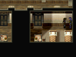 Jowy talking to a ninja in Nanami's room.