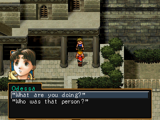 Dialogue option: "What are you doing?" or "Who was that person?"