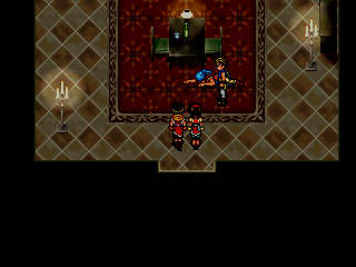 Anabelle's on the floor and Jowy is standing next to her, totally unsuspiciously.