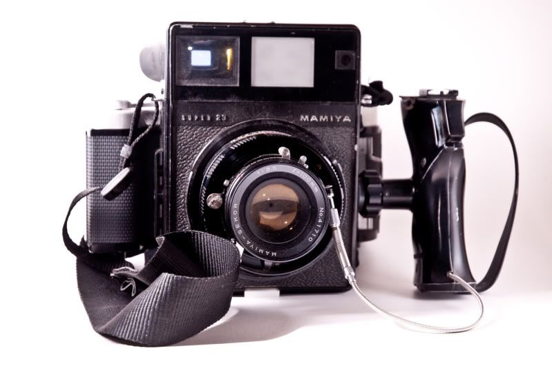 mamiya,super 23,press camera,medium,format,package,camera,film,black