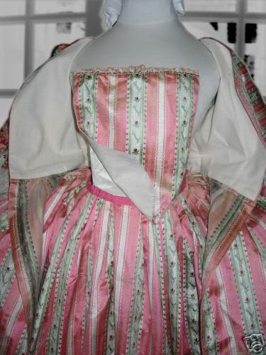 Close up of french 1770\'s dress