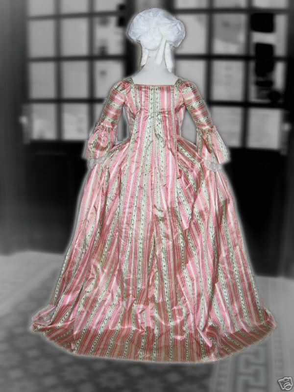 Back of french 1770\'s dress full pic