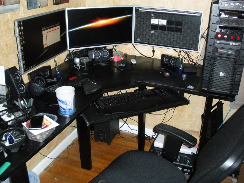 Triple Monitor Debezel and Stand Setup