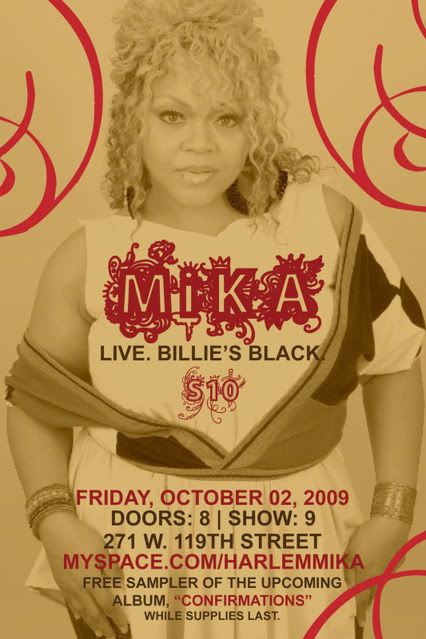 MiKA Live @ Billie's Black Friday Oct 2nd @ 8pm