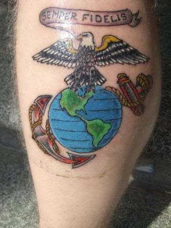 eagle globe and anchor tattoo. Marine Corps) tattoo with a