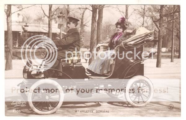 1914 FRENCH TOURING CAR W/ ARLETTE DORGERE, REAL PHOTO  