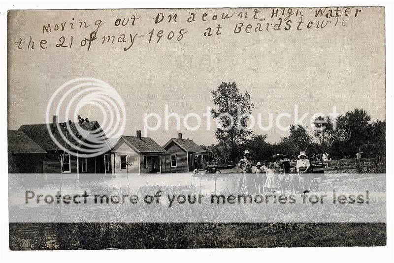 1908 BEARDSTOWN, IL., FLOOD REFUGEES MOVING OUT