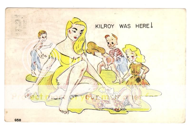 1954 KILROY WAS HERE COMIC CARD  