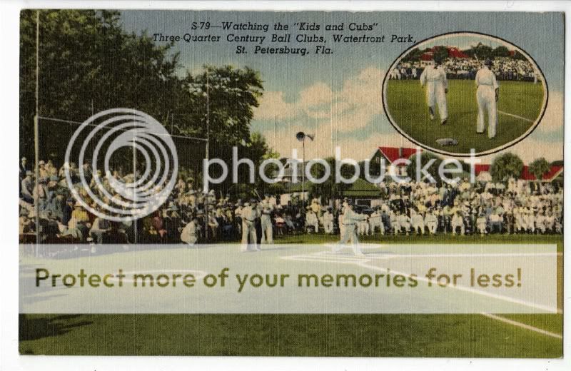 1940? ST. PETERSBURG, FL., KIDS & CUBS GAME, LINEN  