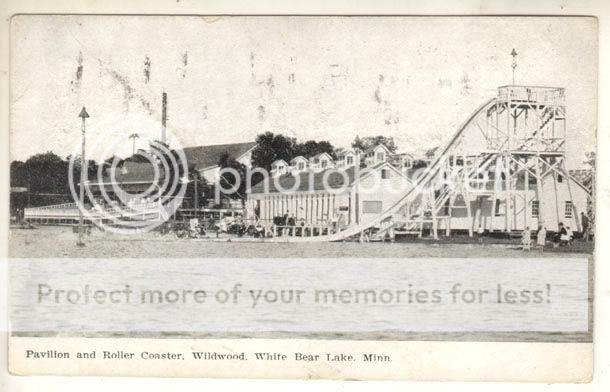 1908 WHITE BEAR LAKE. MINN, WILDWOOD AMUSEMENT PARK  
