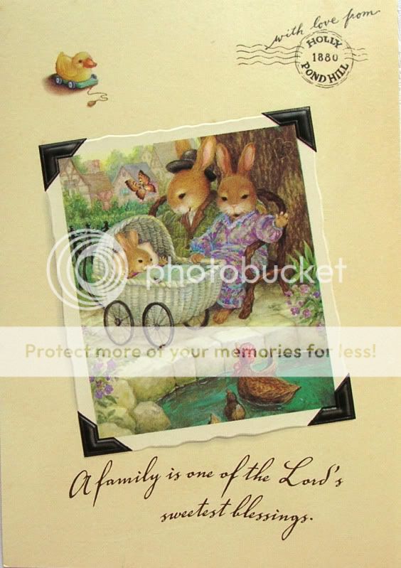 Holly Pond Hill Bunny Rabbits New Baby Carriage Card