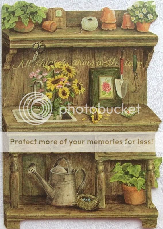 Holly Pond Hill Garden Flowers Workbench Thank You Card  