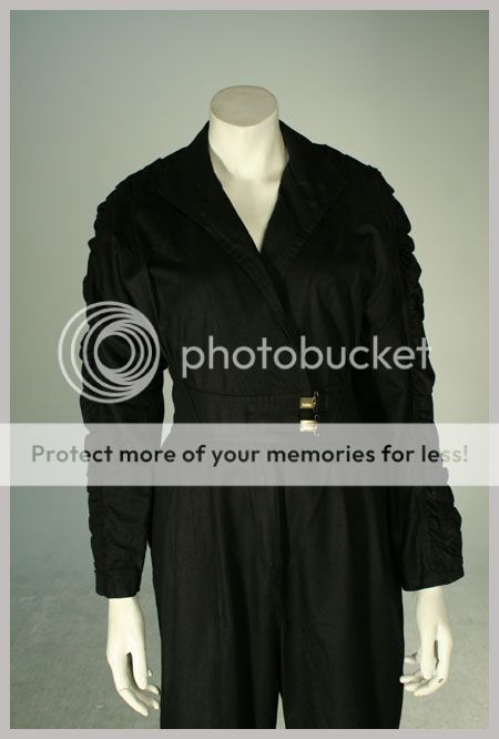 Vintage 80s AVANT GARDE Black Cotton Twill Flight Suit Jumpsuit L 