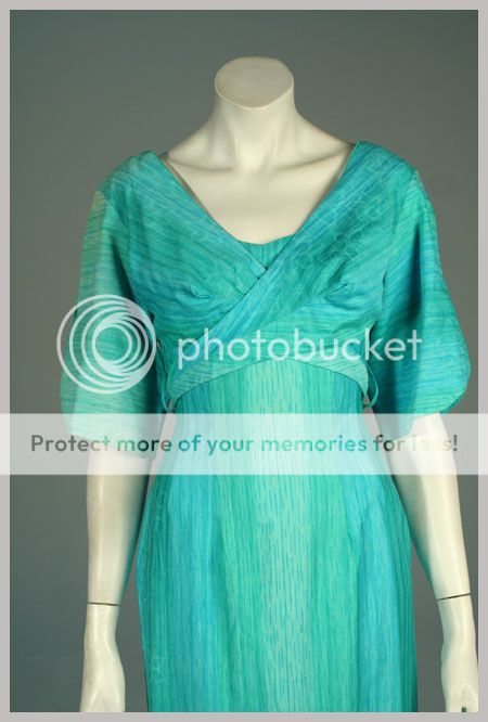 Vintage 60s NANI HAWAII Turquoise Blue Cotton Hawaiian Wrap Dress S 