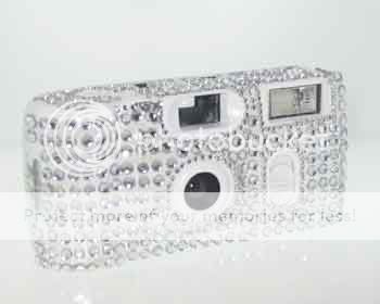 15 Silver White Rhinestone Disposable Wedding Camera  